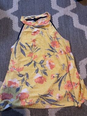 W5 Yellow Floral Halter Blouse